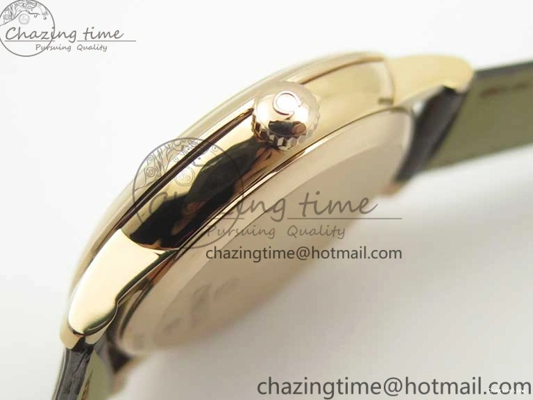 0124 Durable De Ville RG MKF 1:1 Best Edition Silver Dial Diamonds Markers on Brown Leather Strap MIYOTA 9015 V 8047